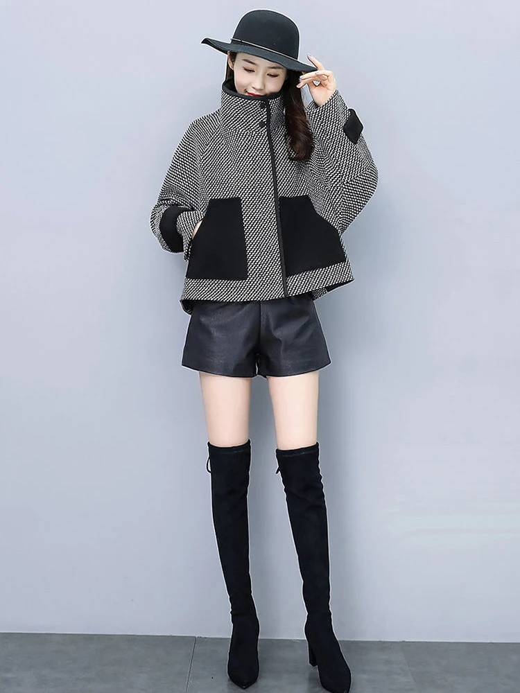 

Высококачественное Женское пальто XIAOXIANGFENG, новинка осень-зима 2021, короткое повседневное шерстяное пальто