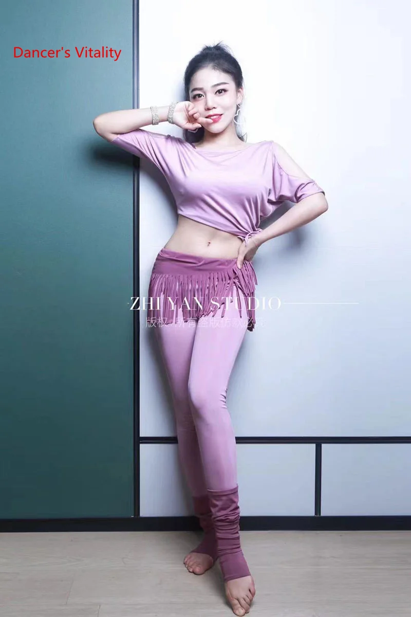 

Костюм для танца живота женский, комплект из 4 предметов, топ, жилет, брюки, носки