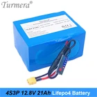 Аккумулятор Turmera 32700 Lifepo4 4S3P, 12,8 в, 21 ач, сбалансированная BMS, для лодки, непрерывный источник питания, 12 В + индикатор емкости