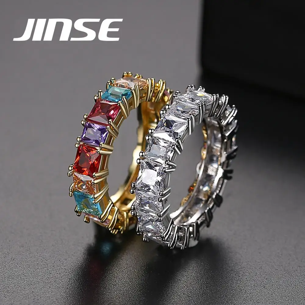 

Кольцо JINSE с кубическим цирконием для женщин, модные роскошные кольца, широкие обручальные кольца, Необычные Модные Классические хип-хоп юв...