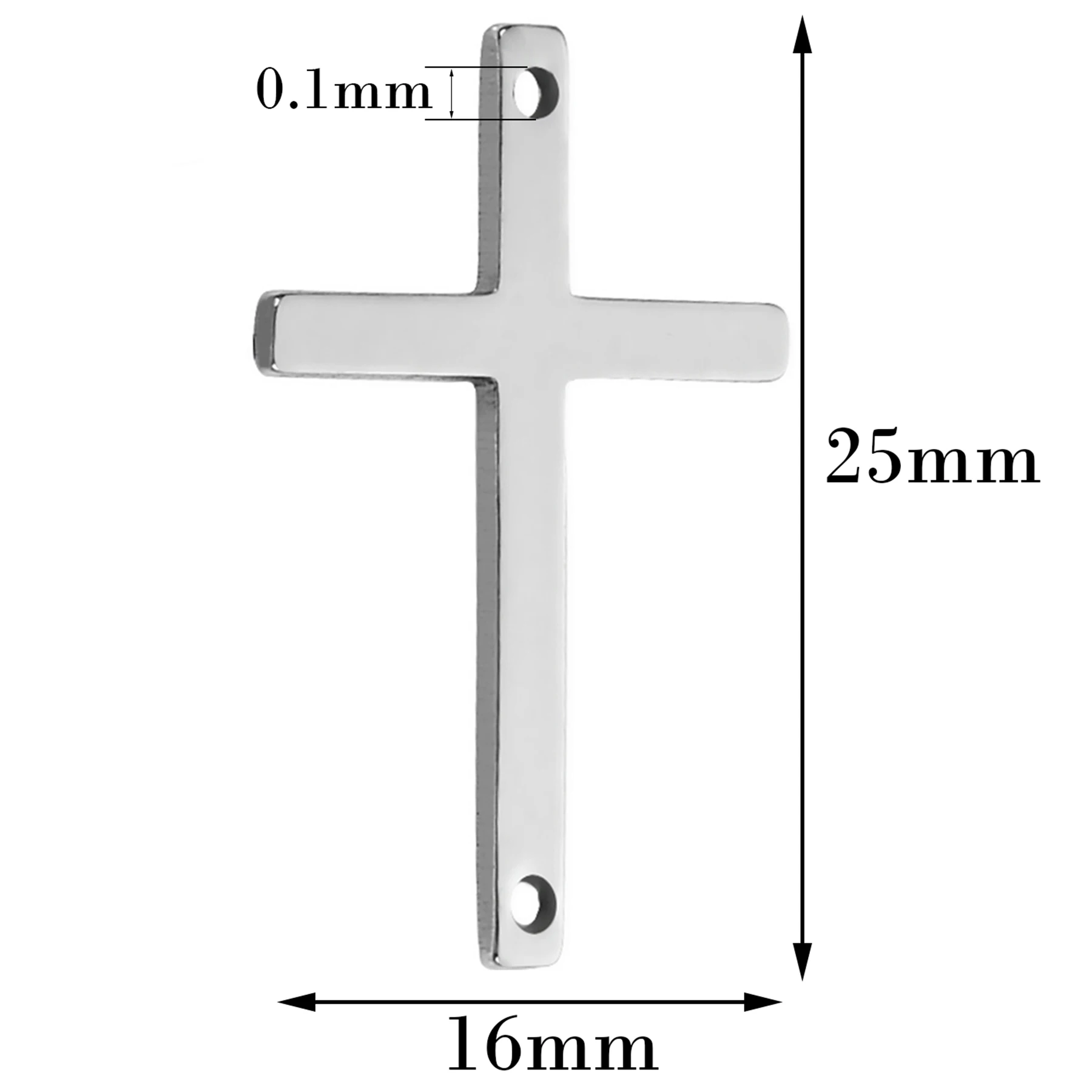 

50Pcs/Lot Stainless Steel Cross Charms Pendant Jewelry Making DIY Bracelet Handmade Accessories