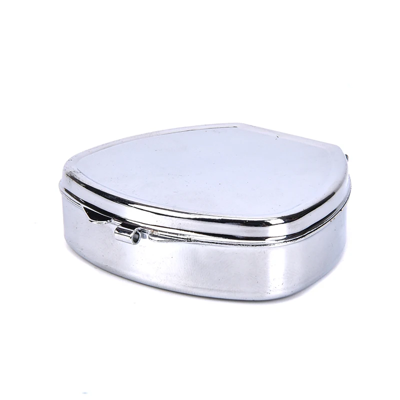 Portable Small Metal Round Rectangular Silver Tablet Pill Box Container Medicine Case Holder | Красота и здоровье