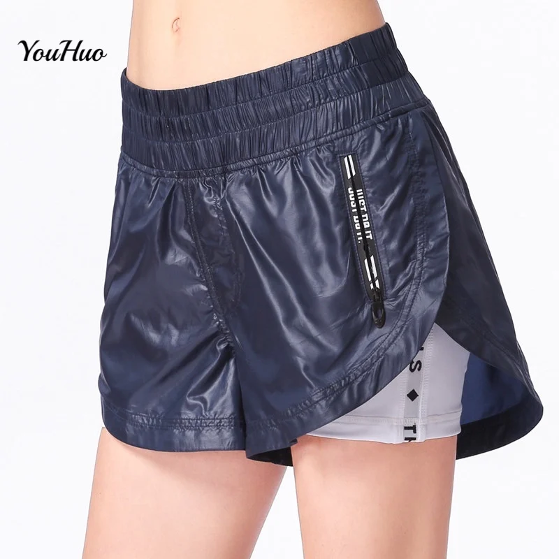 

YouHou Women 2 In 1 Yoga Shorts,Quick Drying Marathon Sports Running Seamless Skirt Shorts,Elastic Fitness Gym Training Shorts