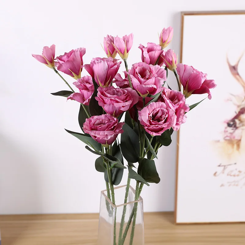 Rose A 1 шт. Европейский искусственный цветок 4 головки поддельные Эустома Gradiflorus Lisianthus Рождество Свадьба Праздник декор дома 9 цветов - Цвет: Rose A