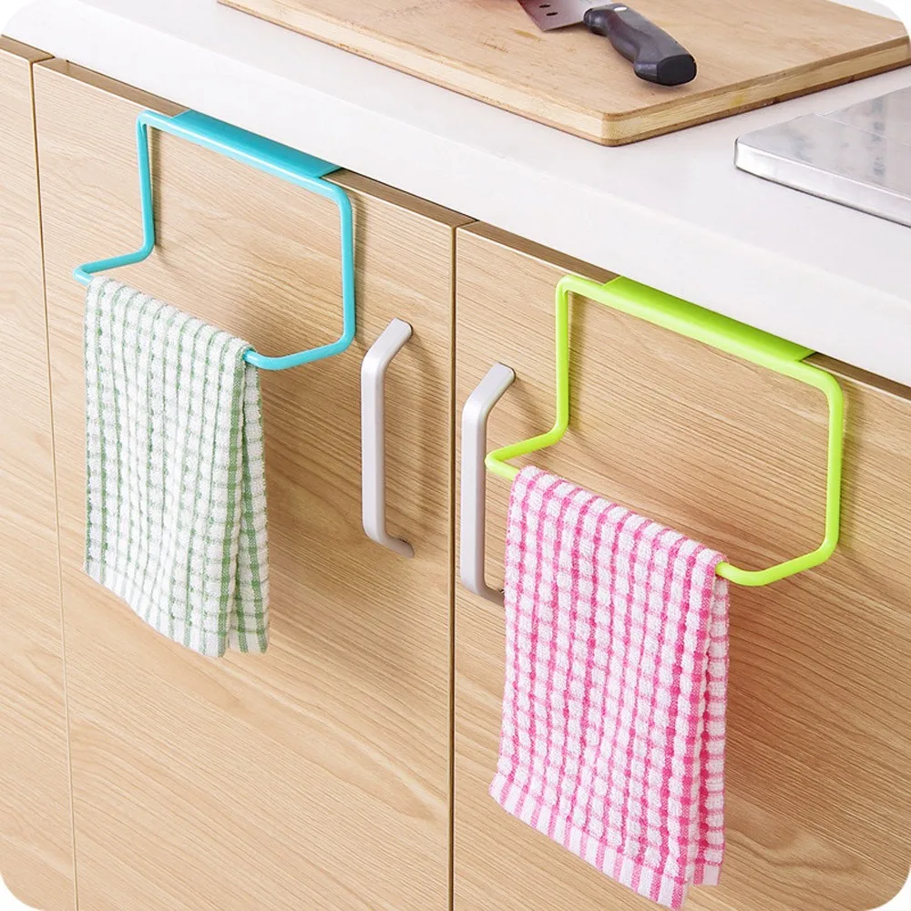 

Kitchen Organizer Towel Rack Hanging Holder Bathroom Cabinet Cupboard Door Back Hanger Kitchen Bathroom Towel Wall Hanger Rack