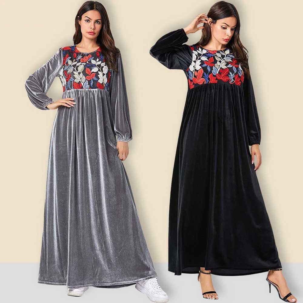 Мусульманская одежда винтажное бархатное платье в мусульманском стиле женское