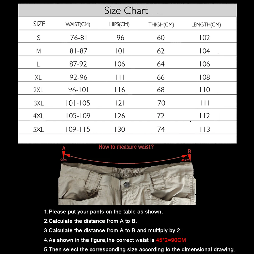 

Mens Waterproof Cargo Pants Multiple Pocket Military Male Trousers Outdoor Joggers Pants Plus Size City Tactical Pants Men 5XL