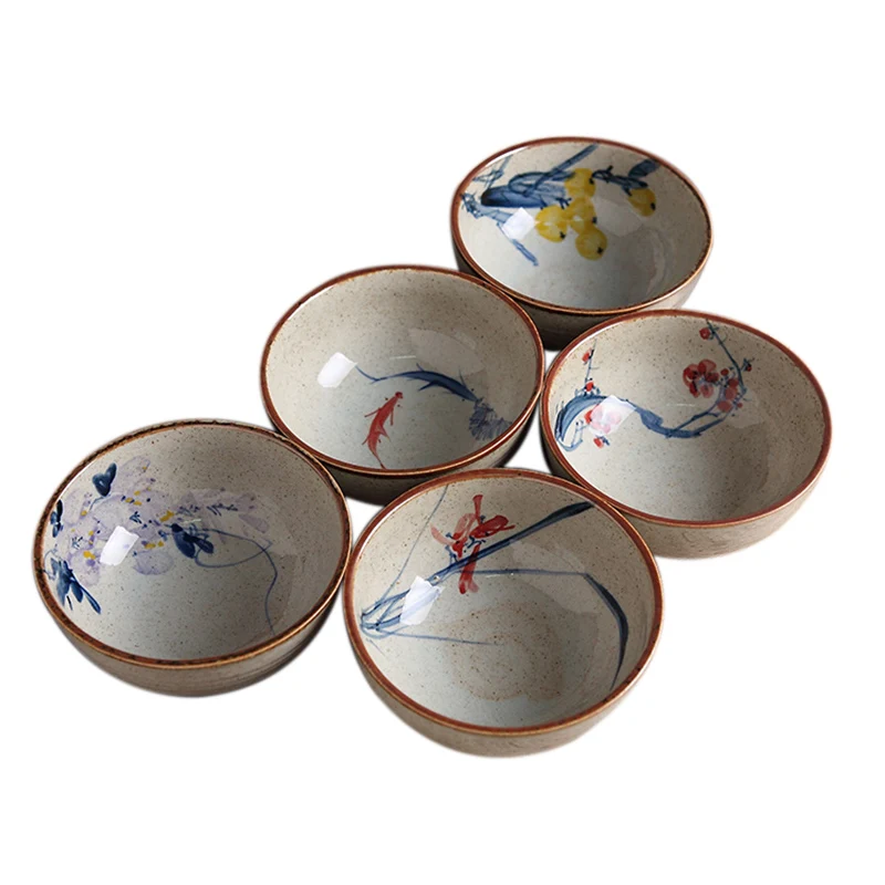 Цзиндэчжэнь ручная работа рисовые чаши подглазурная роспись растение Ramen чаша