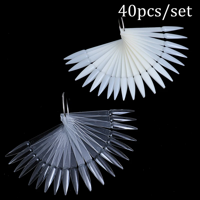 40 шт. накладные ногти цветные карты акриловая диаграмма палитра пряжка кольцо