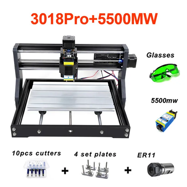 Белый CNC 3018 PRO лазерный гравированное дерево фрезерный станок с ЧПУ GRBL ER11 Хобби DIY гравировальный станок для дерева PCB ПВХ Мини CNC3018 гравер - Цвет: Белый