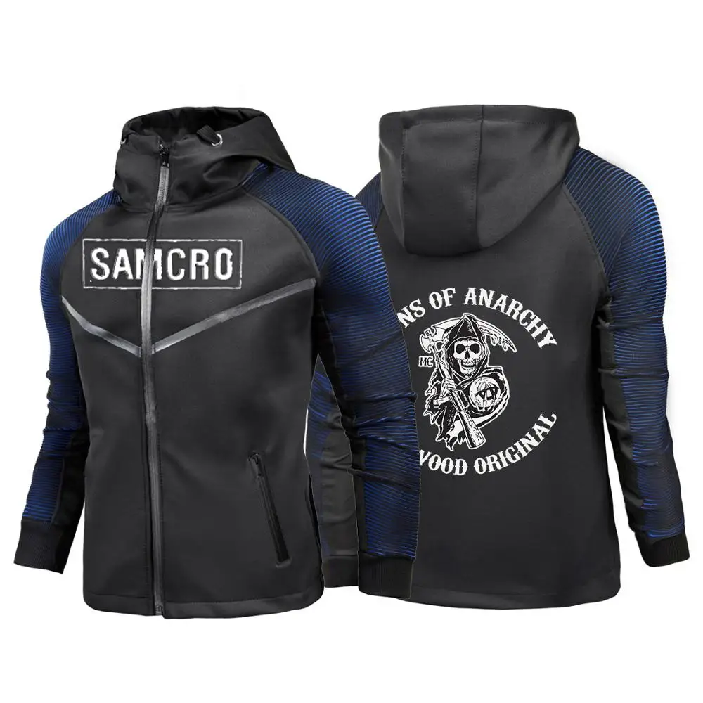 

Autumn SOA Tracksuit Jackets SAMCRO Unisex Hoodies Sons Of Anarchy Man's Cotton Punk Customize Hip Hop Racing Suits Coats Tops