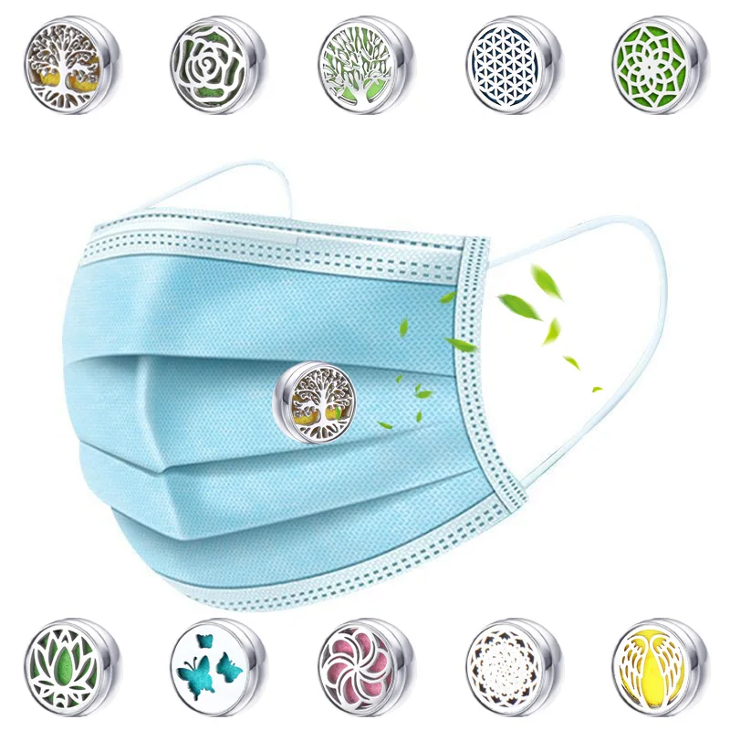 

New Magnetic Aromatherapy Essential Oil Diffuser Buckle Stainless Steel Aroma Perfume Locket Jewelry Women Brooch Men Cufflink