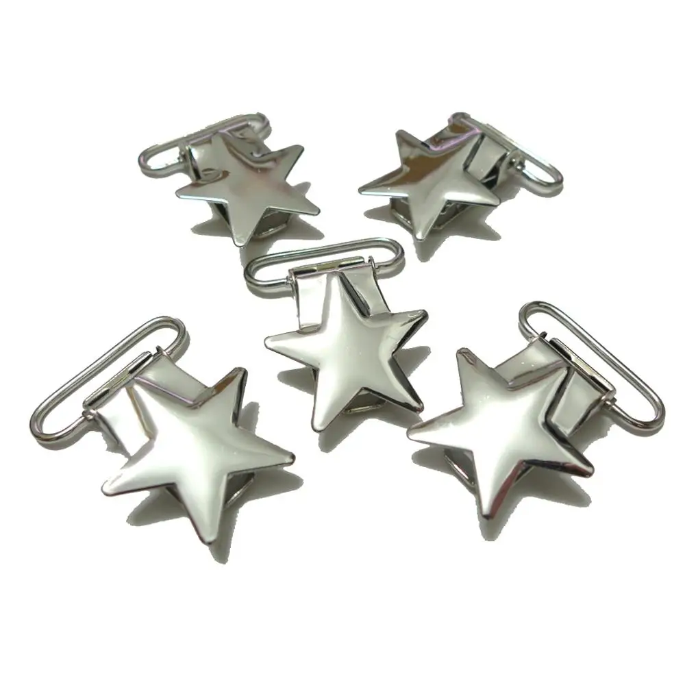 25 шт. серебристые пустышки в форме звезды|silver pacifier clip|pacifier clips 25mmpacifier star |