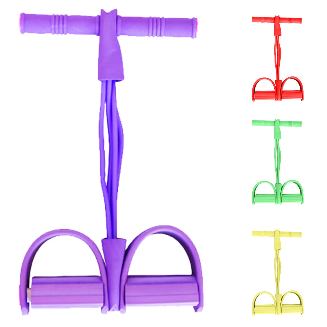 

Hot New 4 tube Pull Rope Fitness gum resistance band latex pedal exerciser sit-ups elastic band yoga equipment Pilates exercise