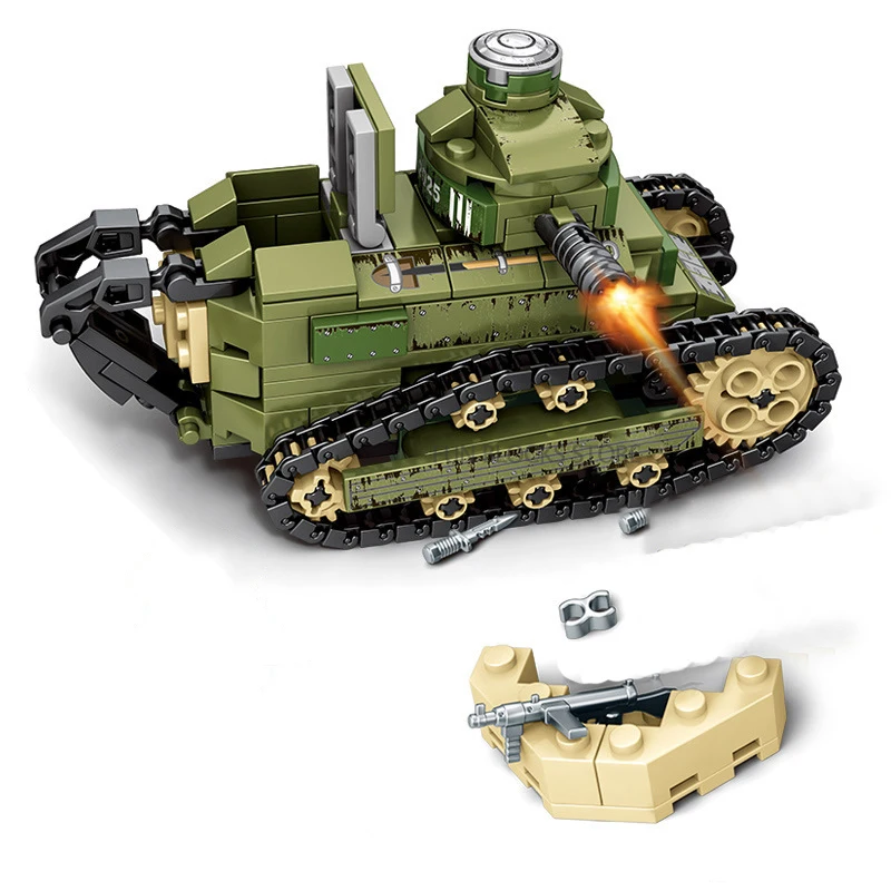 2022 Военная война 2 Империя стали Renault FT17 танк-машина солдаты MOC оружие