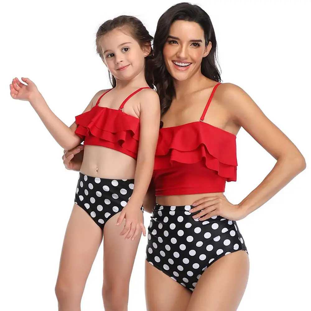 Семейный купальник из двух предметов для мамы и дочки подходящая одежда с