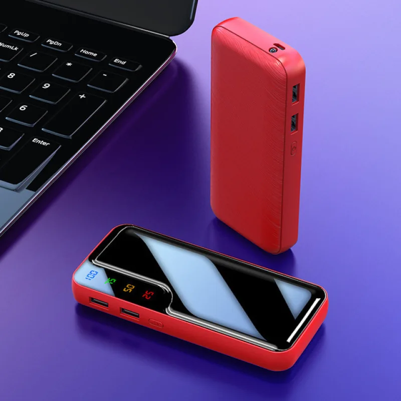 Портативный внешний аккумулятор 30000mA с 2 usb-портами светодиодный цифровой дисплей