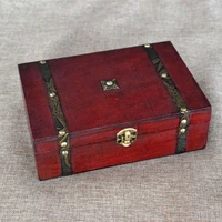 2022 new antique wooden treasure box board game storage box for poker card tarot trinkets