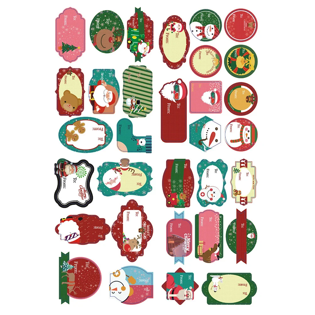 

5 наборов рождественских подарков, уплотнительные наклейки-этикетки, наклейки s (разные цвета)