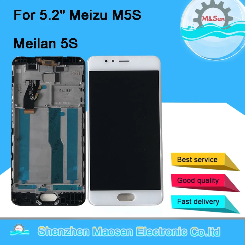 M& Sen для 5," Meizu M5S Meilan 5S M612H M612M ЖК-дисплей+ сенсорная панель дигитайзер с рамкой для Meilan 5S lcd