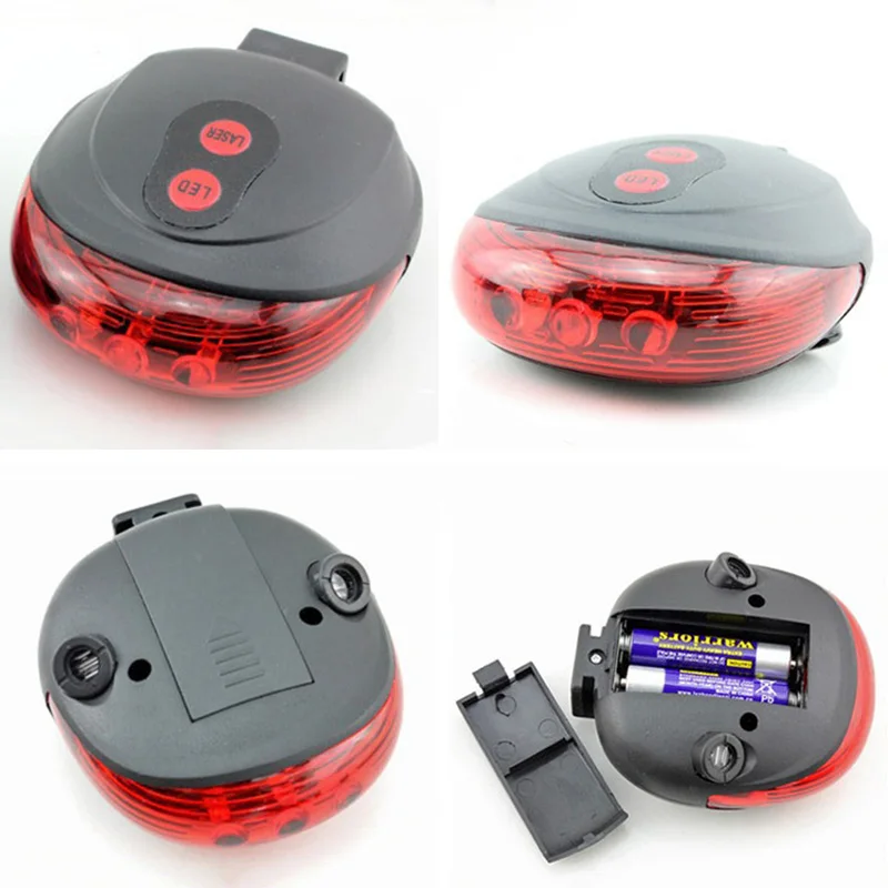 Задний фонарь для велосипеда 5 светодиодов + 2 лазера водонепроницаемый 7 режимов