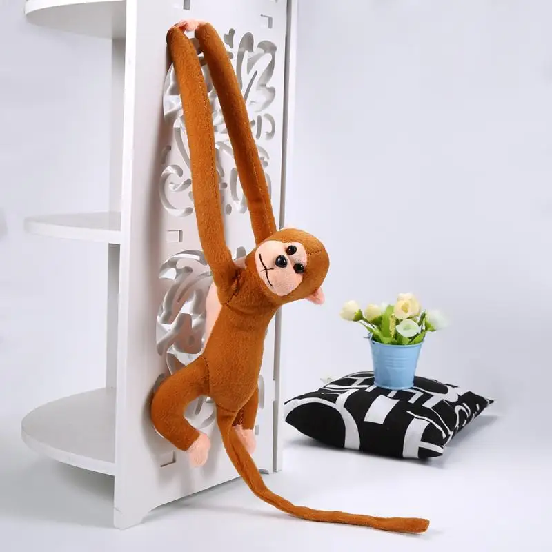 

60cm Hanging Long Arm Monkey Soft Stuffed Plush Doll Toy Baby Cute Doll Monkey Kids Gift Toy Home Decoration Dark Brown Newest