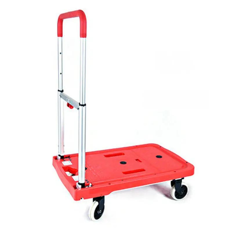 Folding Flatbed Cart, Four-Wheeled Turtle Pull Cargo, Portable Trolley Truck with 330 Lbs Weight Capacity