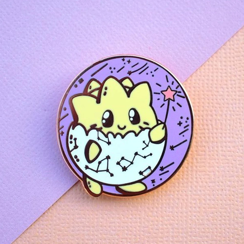 

Cute Togepis Magic Enamel Pin Kawaii Cartoon Badge Brooch Pockets Monsterss Jacket Lapel Jewelry Anime Fans Gift