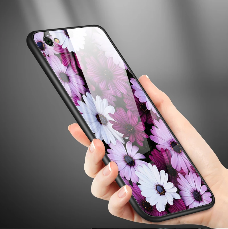 Для Xiaomi 5X6X8 9 SE A1 A2 облегченное закаленное стекло чехол для Redmi Note 4x 5A 6 7 рro рrime изображения бабочки и цветка чехол для телефона