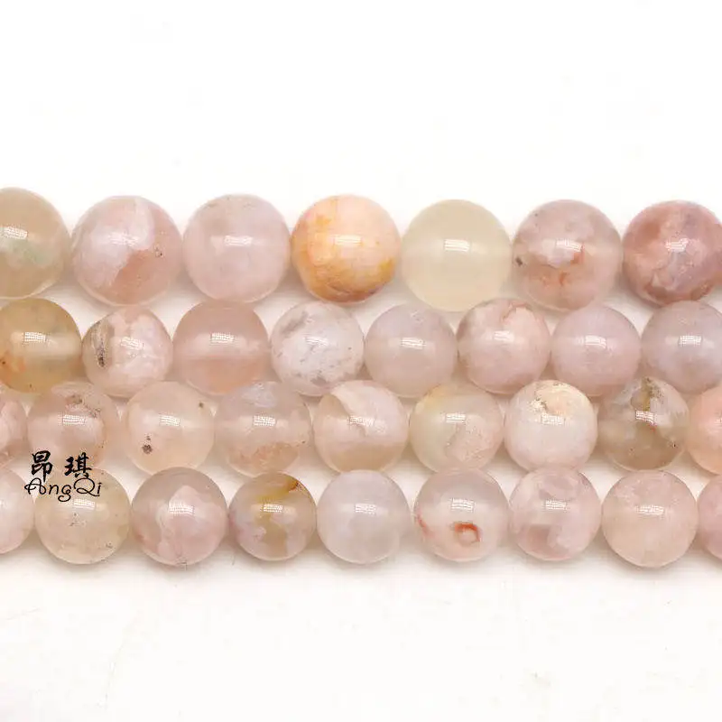 Круглые бусины с натуральным цветком вишни из камня сакуры для самостоятельного