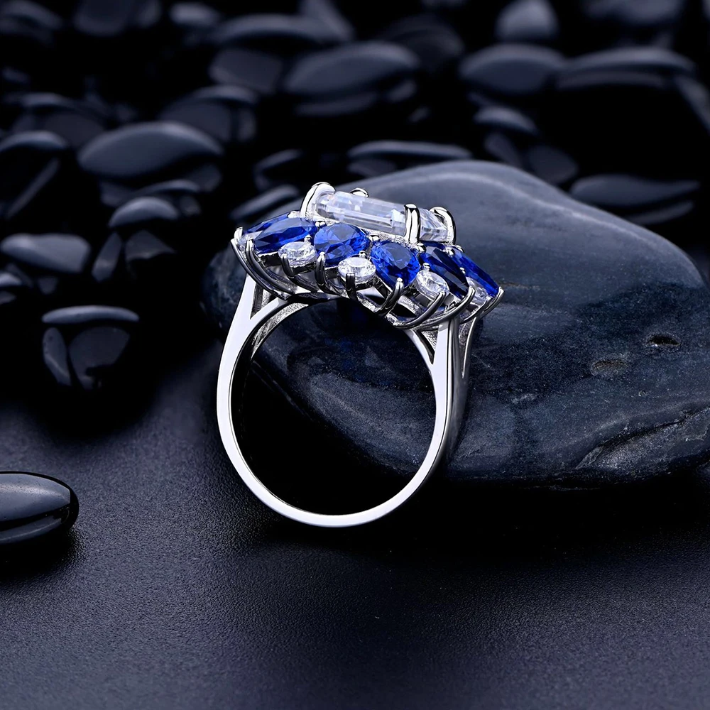 

Luxury 10*10mm Asscher Cut High Carbon Diamond Flower Party Ring for Women S925 Sterling Silver NEW Design Engagement Ring