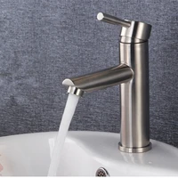 basin faucet bathroom sink deck mounted silver chrome brushed hot cold mixer taps stainless steel aerator plate overflow nozzle