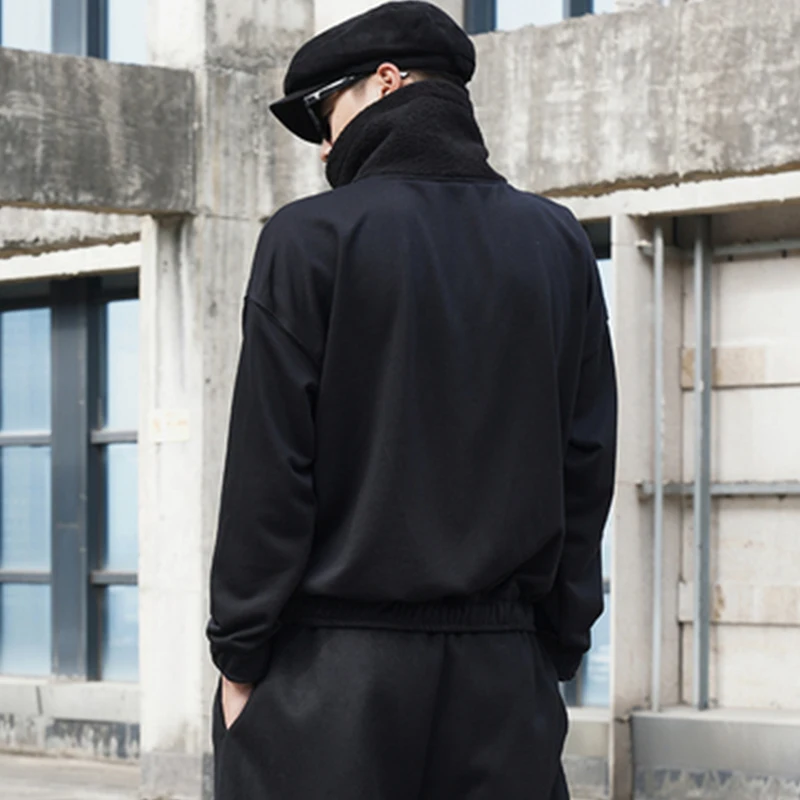 Зимний мужской свитер Черный Простой повседневный кашемировый с высоким