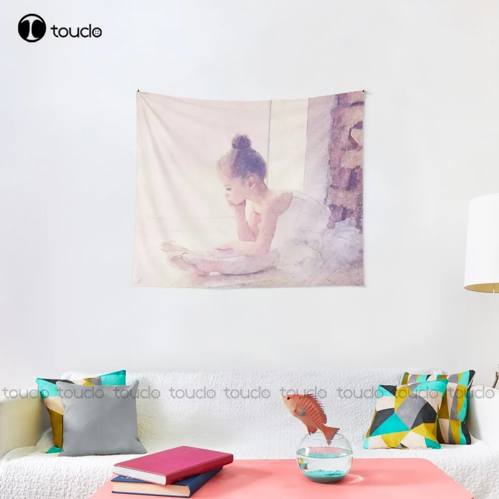 Маленькая балерина ожидает того что будет создано Горизонтальное гобеленовое