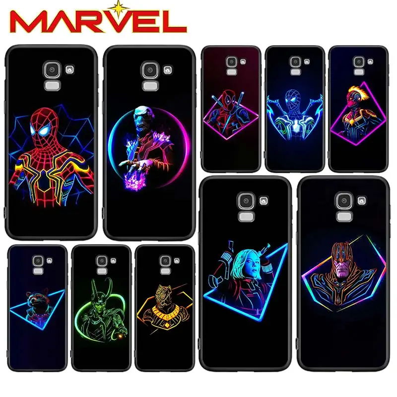 

Marvel hero color for Samsung Galaxy J2 J3 J4 Core J5 J6 J7 J8 Prime duo Plus 2018 2017 2016 Soft Black Phone Cover