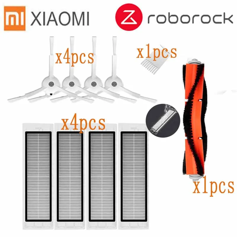 total 10pcs Основная щетка hepa фильтр, боковая щетка Швабра Ткань подходит для xiaomi вакуум 2 roborock s50 аксессуары xiaomi mi робот Замена - Цвет: total 10pcs