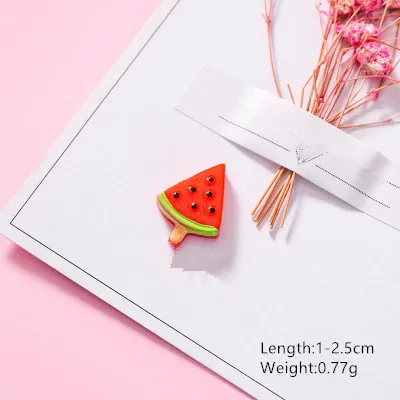 20pcs Watermelon 20pcs Flat Back Fruits Resin Watermelon Pineapple Cute Resins DIY Jewelry Hair Bows Clips Accessories Resin Cabochons Decoration - Цвет: 20pcs Watermelon