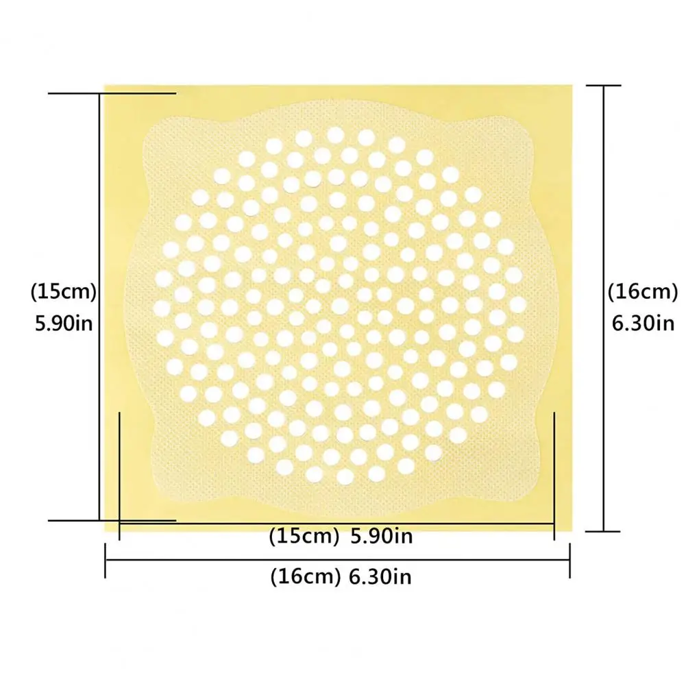 

15Pcs Sink Strainers Disposable Self-adhesive Non-woven Fabric Anti-slip Drain Protectors Hair Catcher Stopper for Bathroom