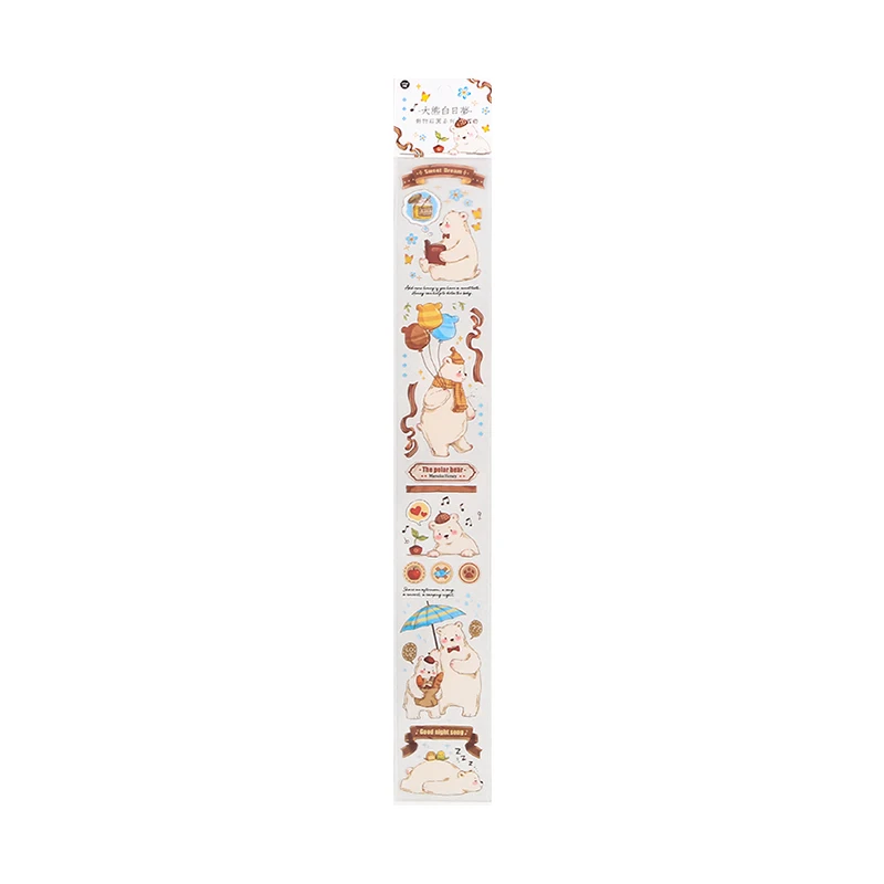 

Animal Farm Series Cute Animals PET Stickers Decoration DIY Creative Hand Account Stationary School Supplies Long Strip Stickers