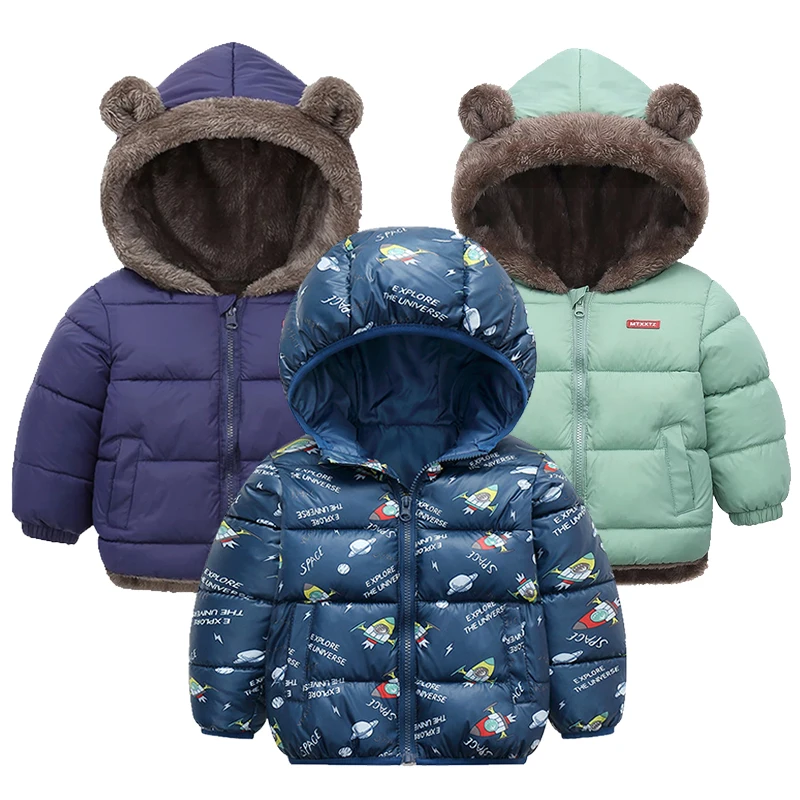 

Winter Kids Jackets for Baby Boys Thick Coats Girls Warm Hooded Velvet Jacket Children Outerwear 1-6 Years Toddler Girl Snowsuit