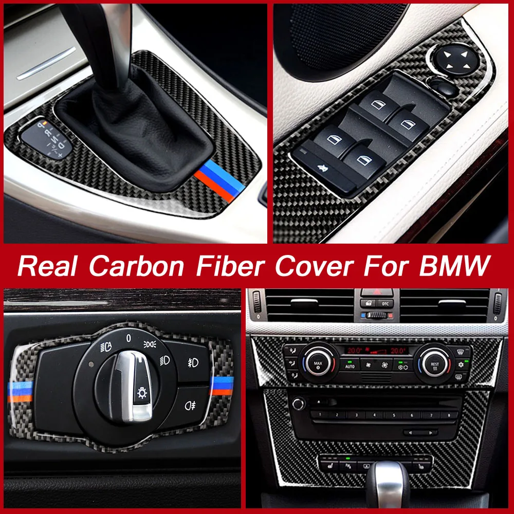

Настоящий углерод волокно автомобиля накладка на внутреннюю дверную ручку обшивки двери Чаша наклейки и Стикеры для BMW E90 E92 E93 3 серии
