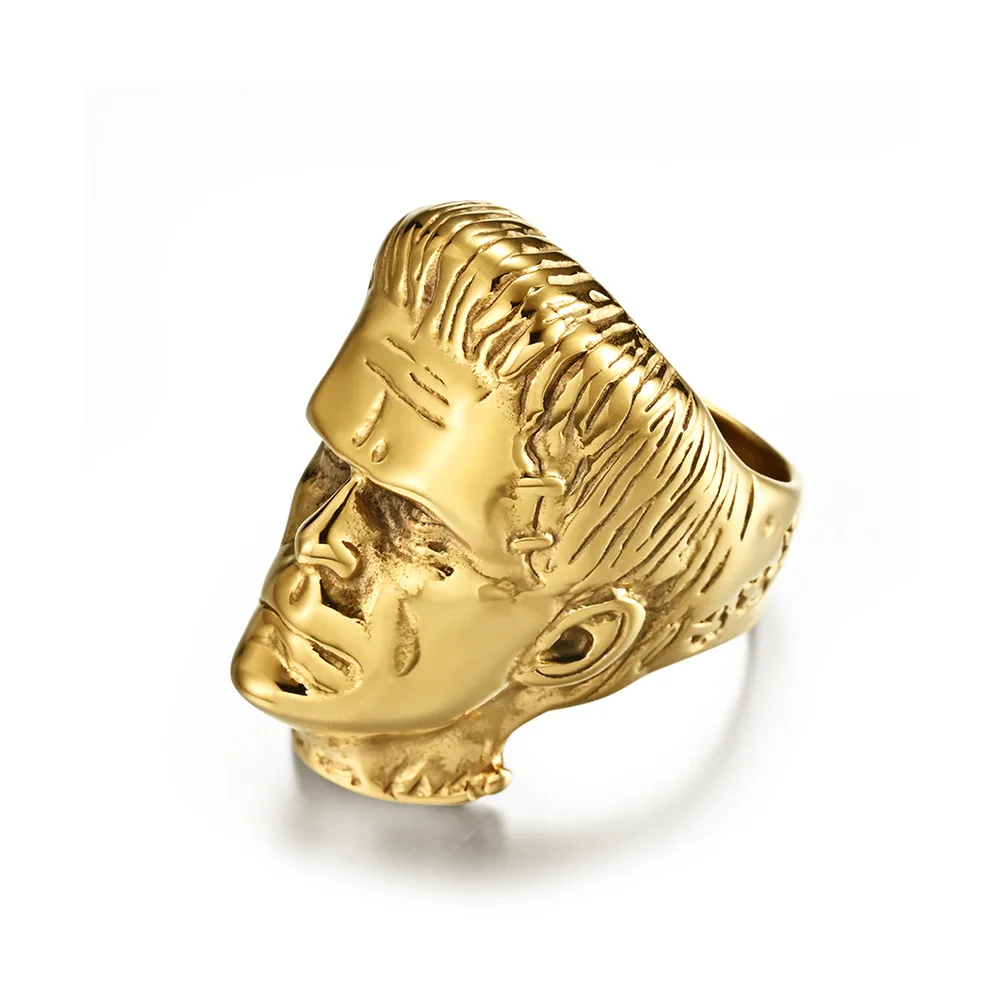 

2021 Trendy Vintage Hip Hop Head Portrait Ring Male Party Anniversary Rings for Men Jewelry Accessories