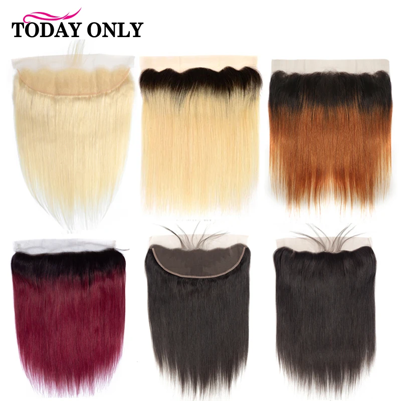 Бразильские прямые волосы 13X4 от уха до кружевная Фронтальная Закрытие с детскими