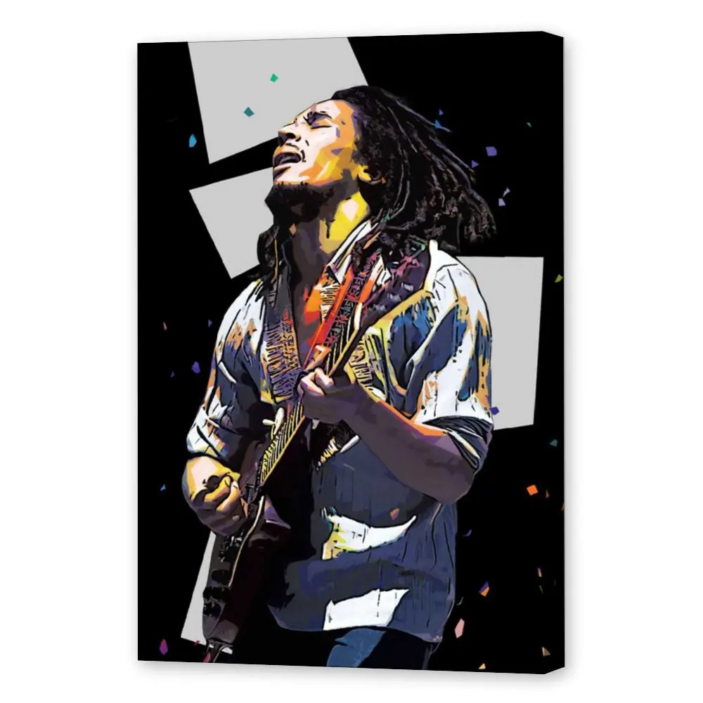 

Bo-b Marle-y Guitar Rapper ReggaeCanvas Painting Wall Art Posters and Prints Wall Pictures for Living Room Decoration Home Deco