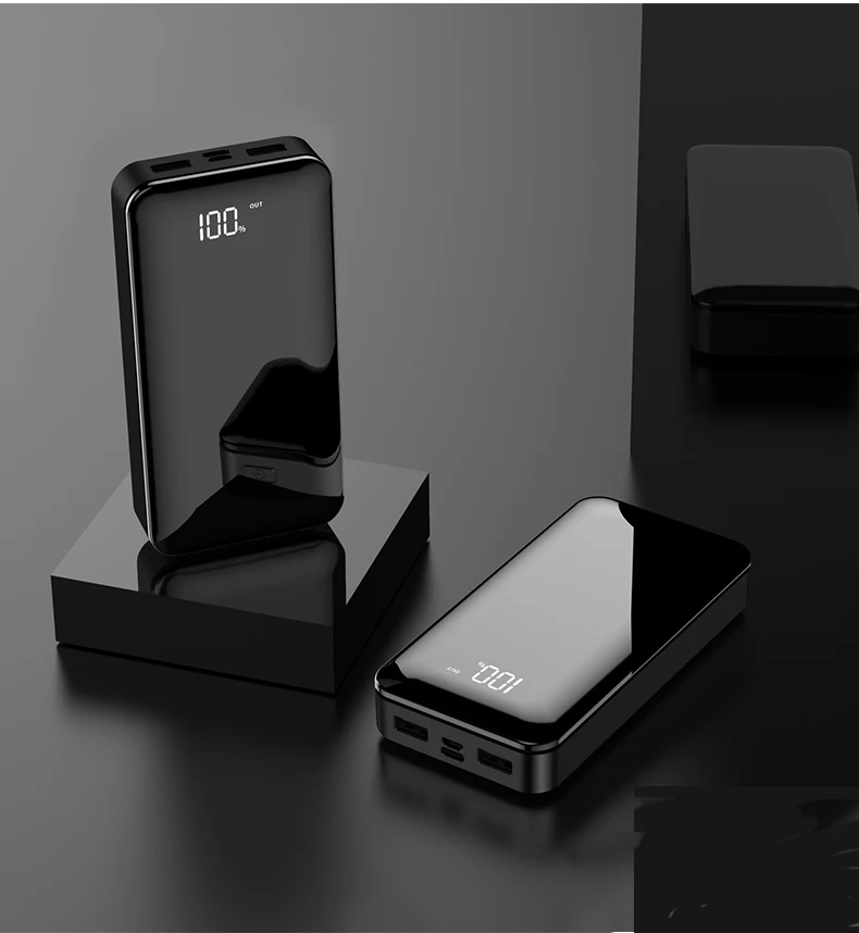 Внешний аккумулятор 30000 мАч, внешний аккумулятор, 2 USB, светодиодный, PoverBank, type-c, портативное зарядное устройство для телефона Apple, Xiaomi