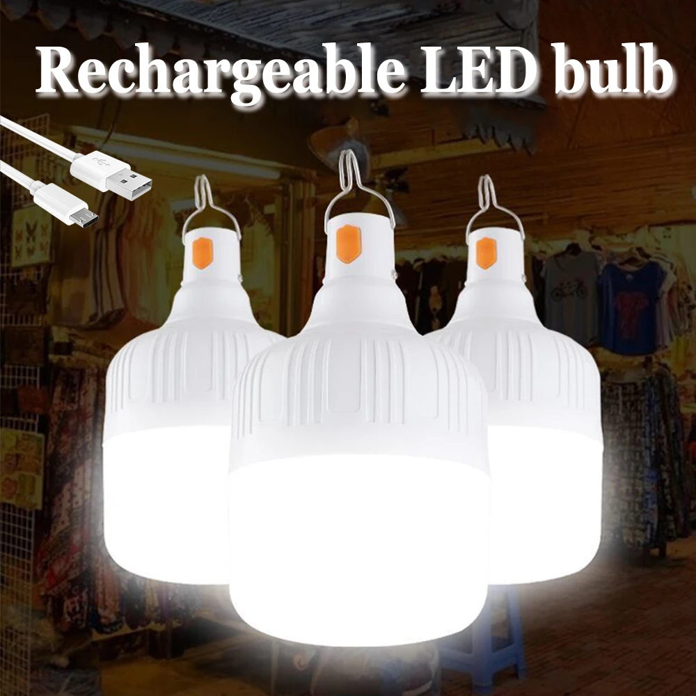 

Portable Mobile LED Lamp Bulbs USB Rechargeable Outdoor Emergency Light Hook Up Camping Light Energy-saving Lamps Night Lighting