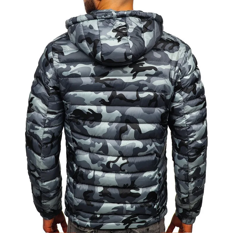 ZOGAA Fall/winter New Style Men's Cotton-padded Jacket Fashion Hooded Warm Camouflage Cotton-padded Jacket Casual Padded Jacket