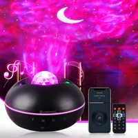 smart galaxy projector with bluetooth music speaker time setting led star night light home theater party ambiance lighting
