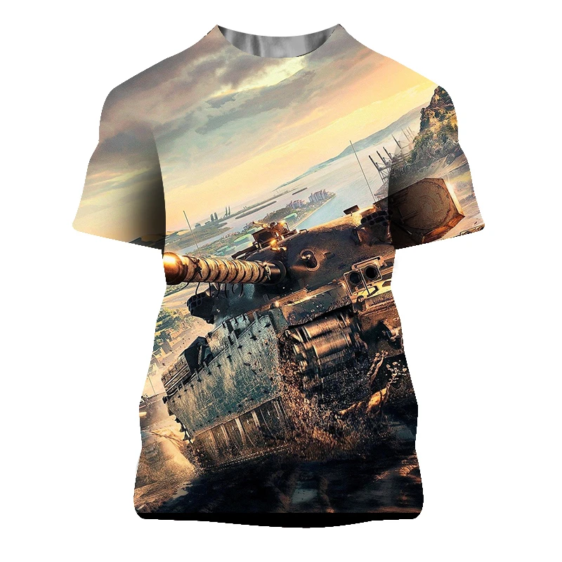 

Summer Fashion 3D Printed T-shirt Is Novel and Interesting War Tank Pattern Casual Short Sleeve Jacket For Men and Women