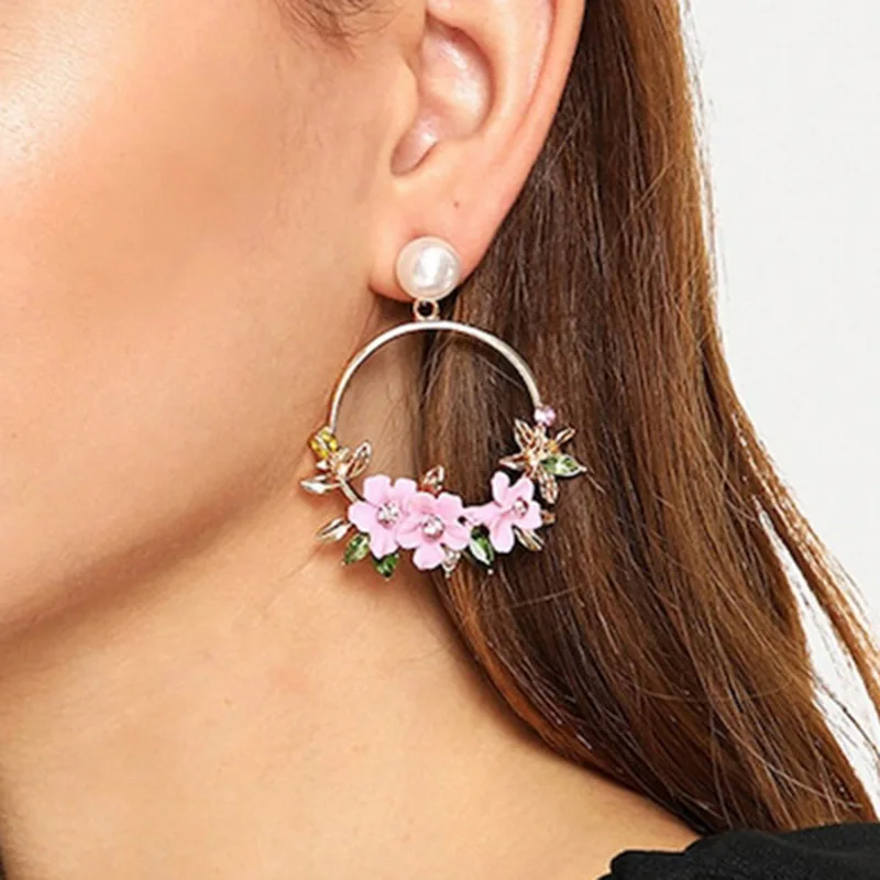 Женские этнические серьги обручи синие кольца в богемном стиле модные ювелирные